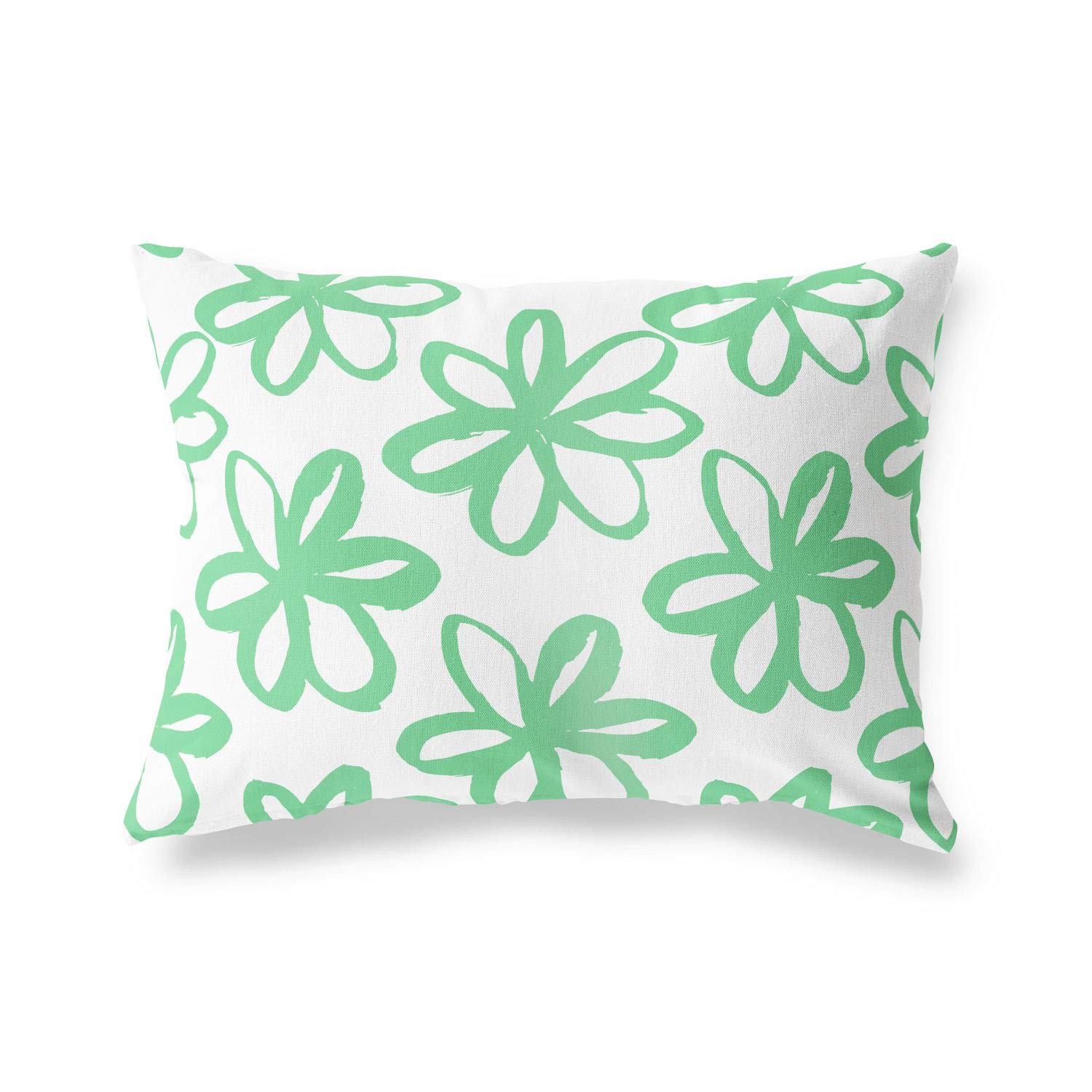 BonaMaison Decorative Cushion Cover, Petrol Green-White Throw Pillow Covers, Home Decorative Pillowcases for Livingroom, Sofa, Bedroom, Size: 45X60 Cm - Designed and Manufactured in Turkey