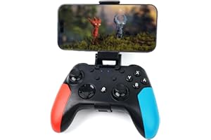 WZUICOV Bluetooth & Wired Game Controller, Dual-Mode Gamepad for Switch, iPhone/iPad (Apple Arcade), Android, PC & More | with Phone Mount, 2x USB-C Cables & C-A Adapter