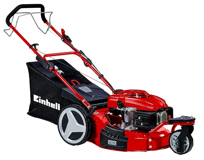 Einhell Benzin-Rasenmäher GC-PM 51 S HW-T (2,8 kW, 8-stufige zentrale Schnitthöhenverstellung, pulverbeschichtetes Stahlblech