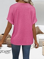 EyMuse T Shirts for Women Short Sleeve V Neck Basic