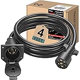 CXTM 7-Way Trailer Extension Cord Wire Cable(4FT), 7 Way Trailer Plug Socket Extension Cable, Wiring Harness 7 Prong Tow Wiring Connector Cord 7 Blade Trailer Wiring Connector Cord Wire (4ft)