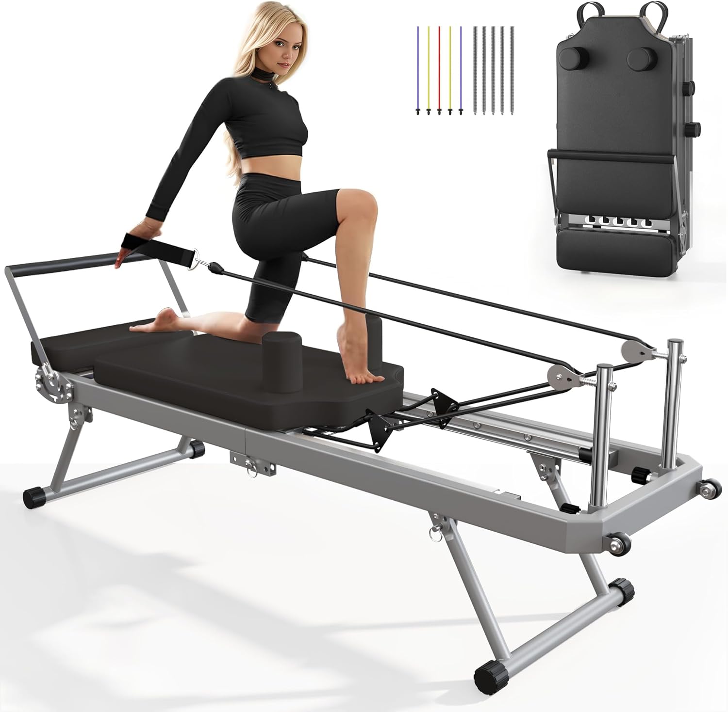 SogesPower Foldable Pilates Reformer Machine detailed view