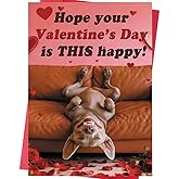 ICOOLYI Funny Dog Valentines Day Card – Cute and Happy Valentine’s Day Card for Him or Her – Fun Valentines Gift for Men Women, Boyfriend, Girlfriend, Husband or Wife