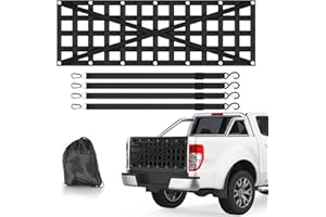 FAGIGY 52"x17" Truck Tailgate Net for Pickup Truck Bed with 4 Adjustable Buckle Straps & Storage Bag, SUV Cargo Netting Heavy Duty Tailgate Net For Trucks from Chevy, Ford, Toyota, GMC, Dodge RAM, Jeep,Black