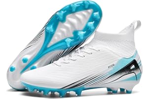 Kikaluo Men's High Top Soccer Shoes AG Long Spikes Men's and Women's High-Top Students Game Sports Training Soccer Cleats Shoes