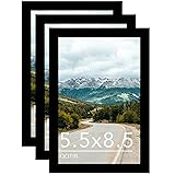 QOTIB 5.5x8.5 Picture Frame Black for Wall Hanging