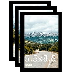 QOTIB 5.5x8.5 Picture Frame Black for Wall Hanging