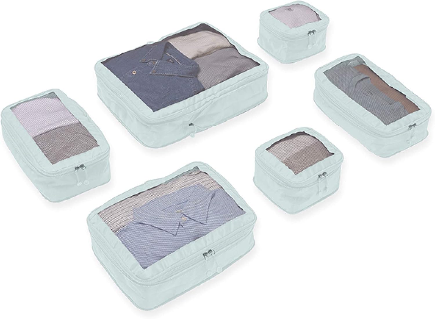 Antler Chelsea Packing Cubes, Durable Waterproof Travel Organisers Colour Green, Set of 6