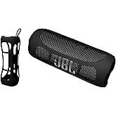 GETGEAR Silicone Cover Sleeve for JBL Flip 6 Portable Bluetooth Speaker, Customized Design Cover Portable Protection Solution, Best Matching in Shape and Color (Black)