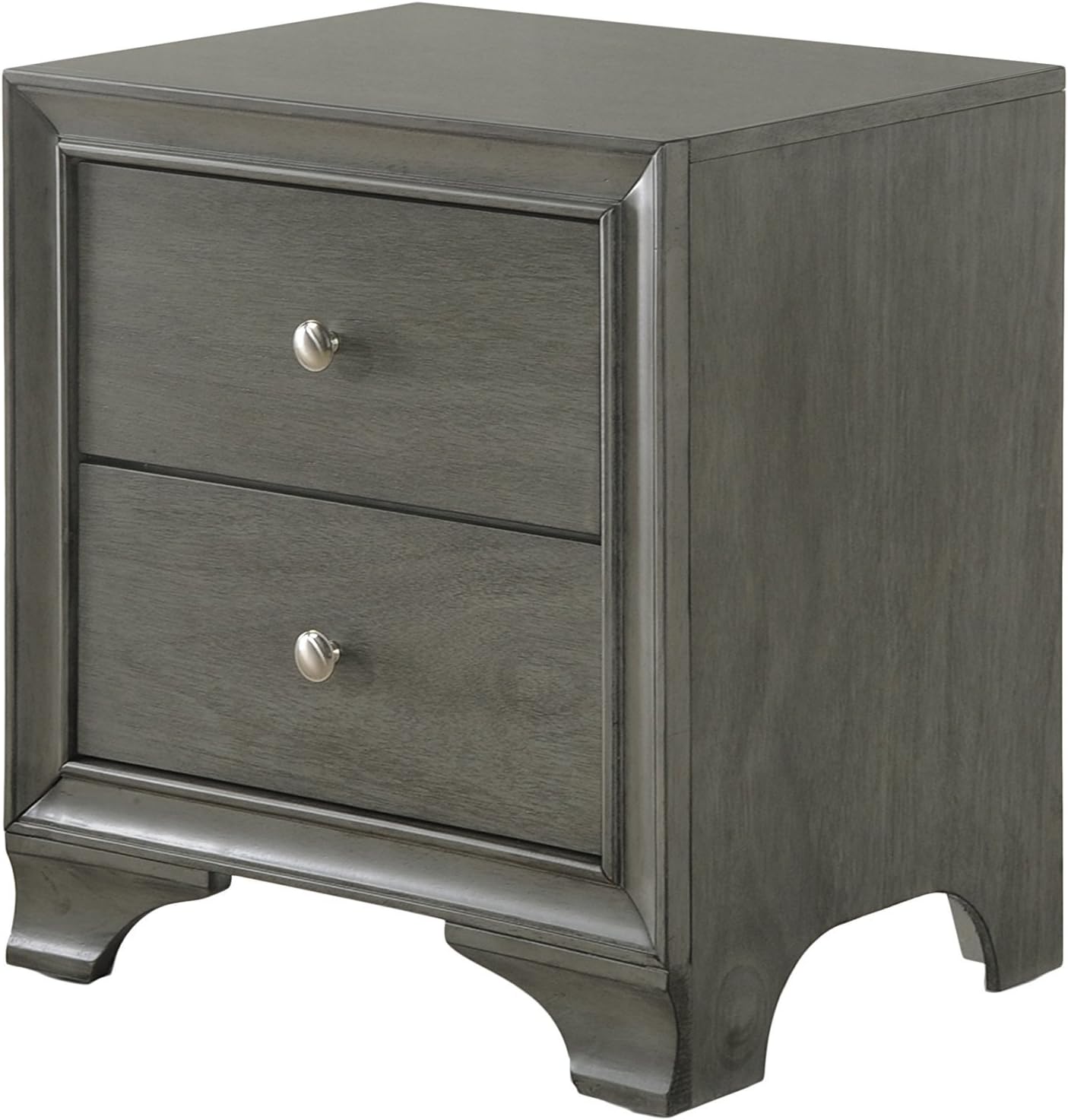 MajorQ Contemporary Nightstand With 2 Drawers and USB Dock for Living