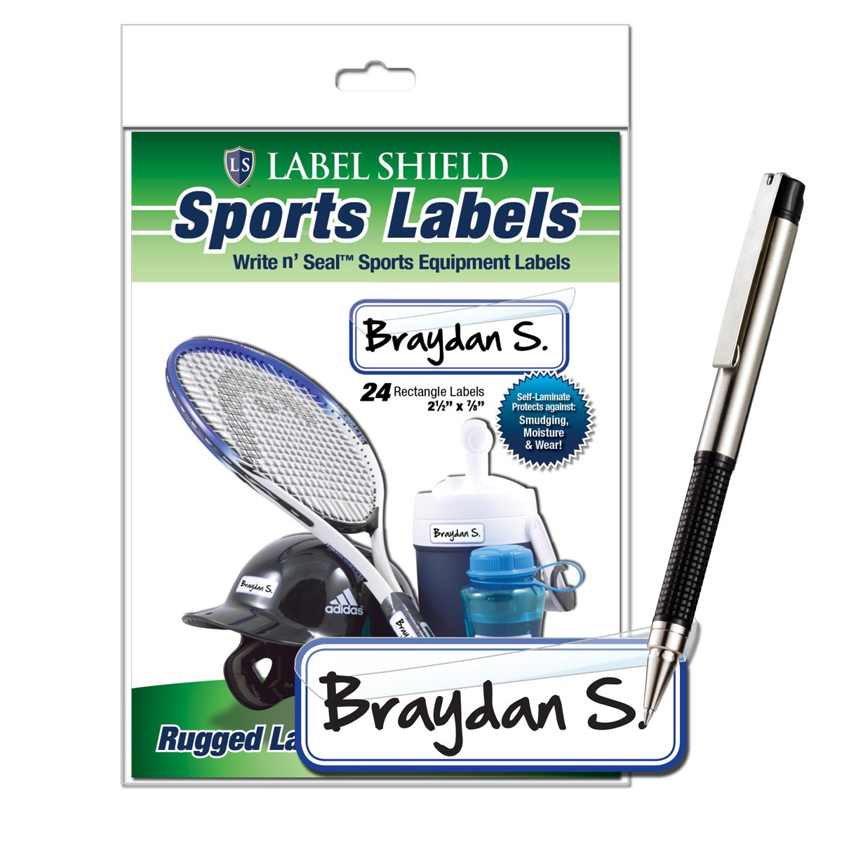 Sports Equipment Name Labels (Rectangle, 2.5")