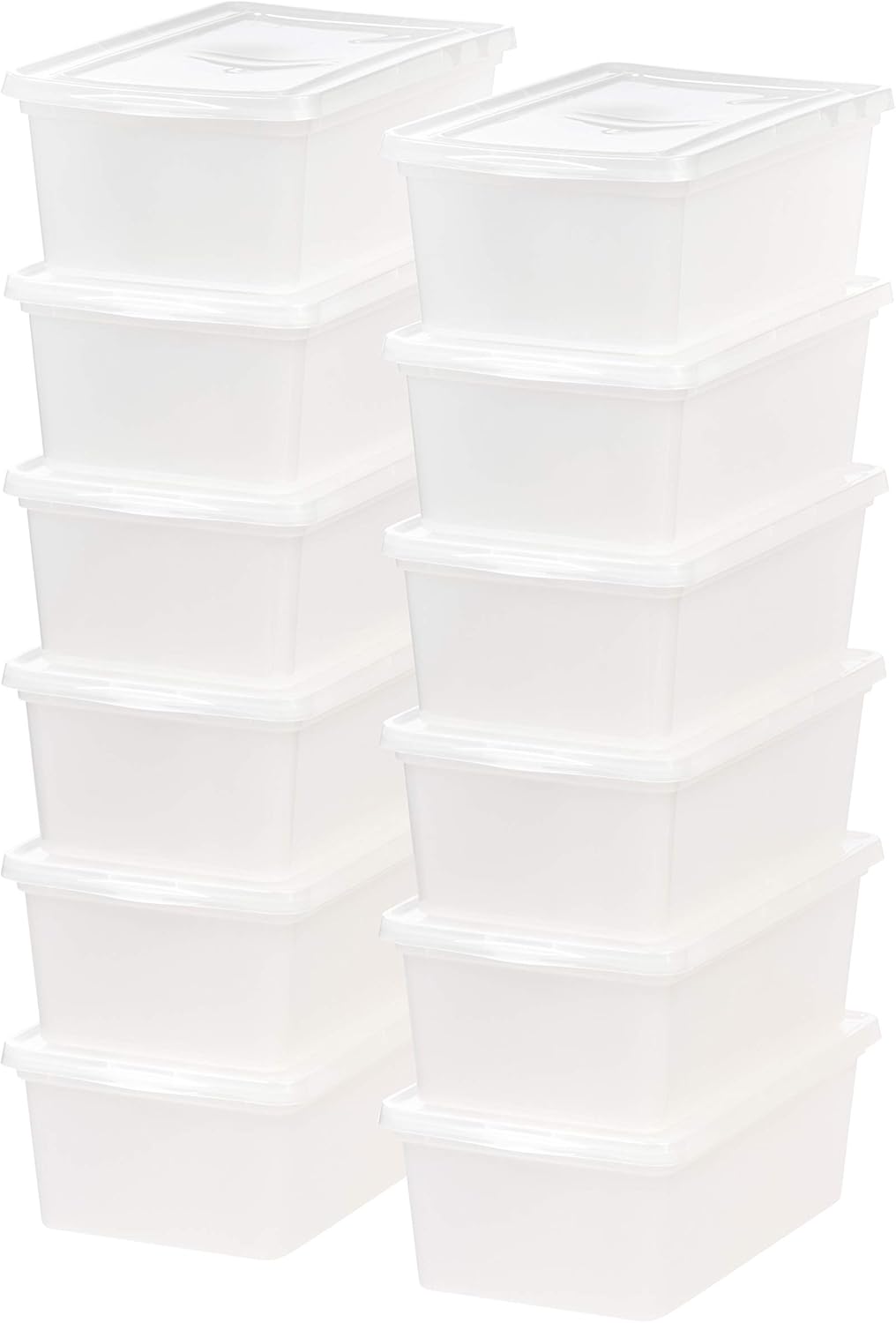 IRIS USA, Inc. CNL-6 6 Quart Storage Box, 12 Pack, Pearl,