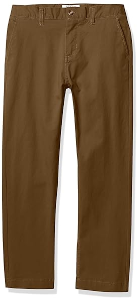 ISAAC MIZRAHI MEN’S BOY’S SLIM FIT ADJUSTABLE WAIST STRETCH COTTON PANT, OLIVE, 10