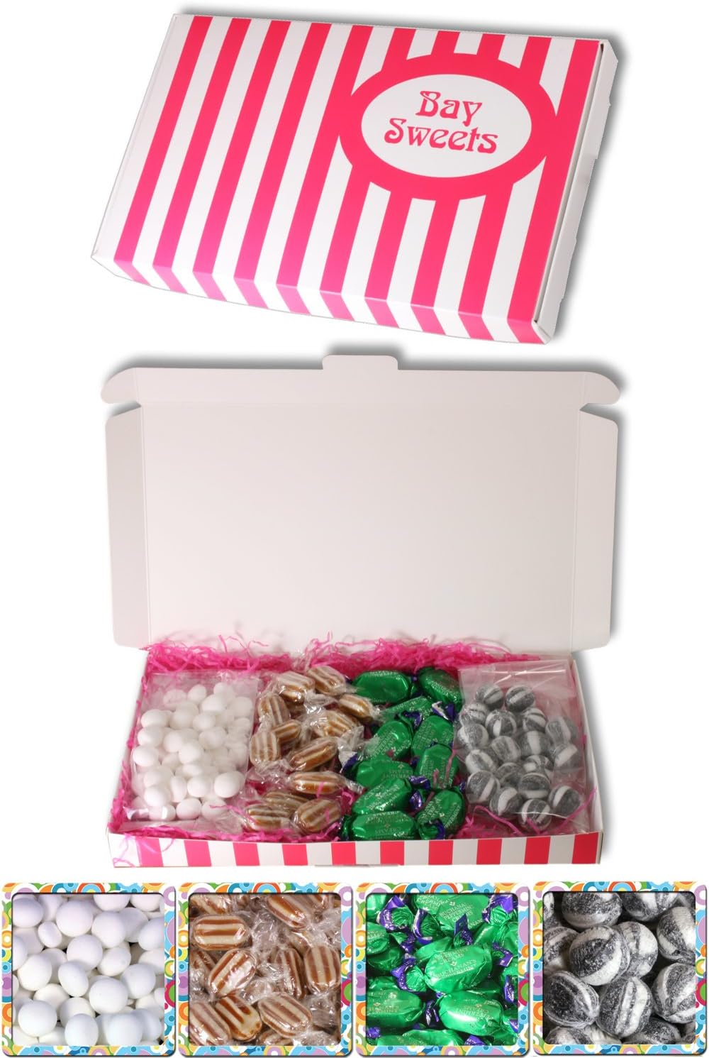 Gift Sweets Mints 125g Mint Imperials, 125g Old Fashoned Bulls Eyes