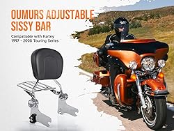 Oumurs Adjustable & Detachable Sissy Bar Passenger