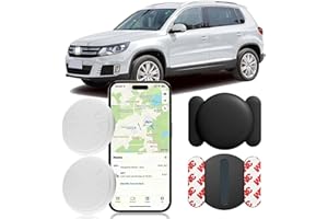 DAHETAG GPS Tracker for Vehicles,Mini Hidden Vehicles Tracker with Magnetic Case,No Subscription Car GPS Tracker Work with Apple Find My (iOS Only) (Black,2PCS)