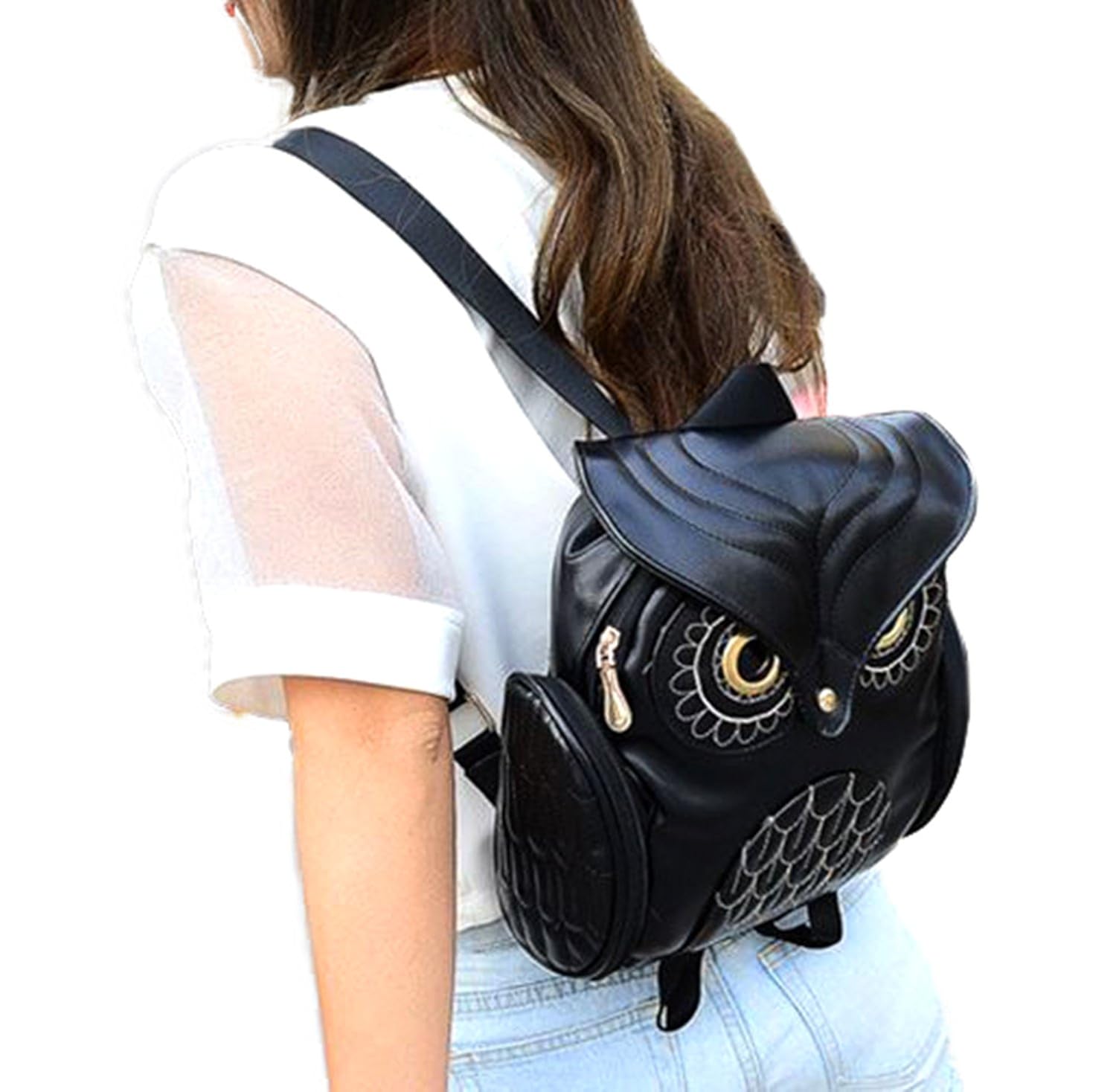di grazia pu owl design 3d backpacks(black, black-owl-backpack)