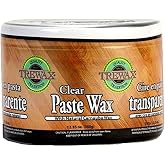 Trewax Clear Paste Wax with Carnauba Wax, 12.35 Ounce | Non-Slip Formula, Dries Quickly, Covers About 800 Sq Ft, Ideal for Hardwood Floors, Fine Furniture, Granite, Marble &amp; Bronze