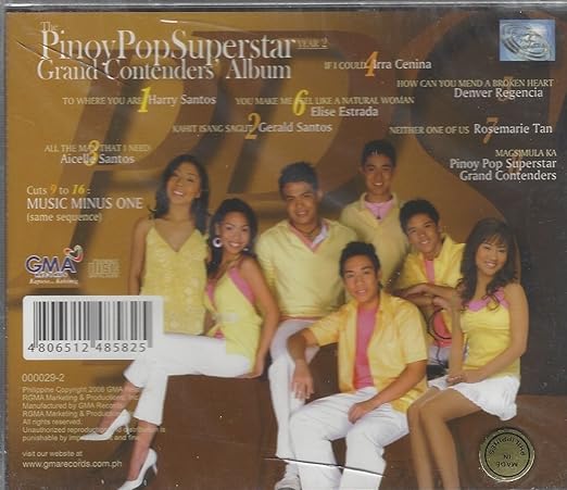 Aicelle Santos Harry Santos Elise Estrada Denver Regencia Gerald Santos Rosemarie Tan Pinoy Pop Superstar Year 2 Grand Contenders Album Amazon Com Music aicelle santos harry santos elise