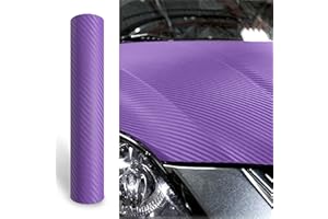 Silence Shopping Carbon Fiber Vinyl Wrap for Cars DIY Wrap Sheet Roll Film Sticker Decal Adhesive Cars Auto 3D Carbon Fiber Vinyl Wrap Sheet Decoration (Purple, 4FT x 1FT)