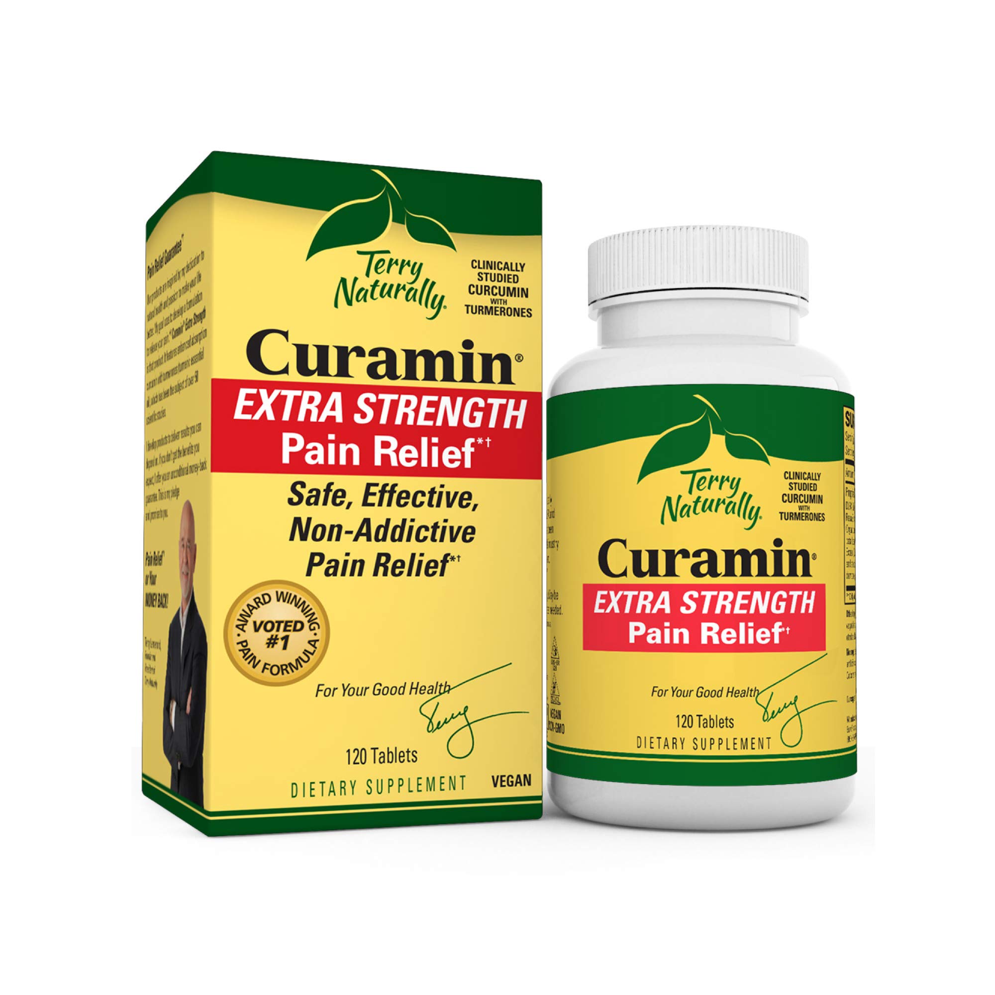 Terry Naturally Curamin Extra Strength 120 Vegan Tablets Non