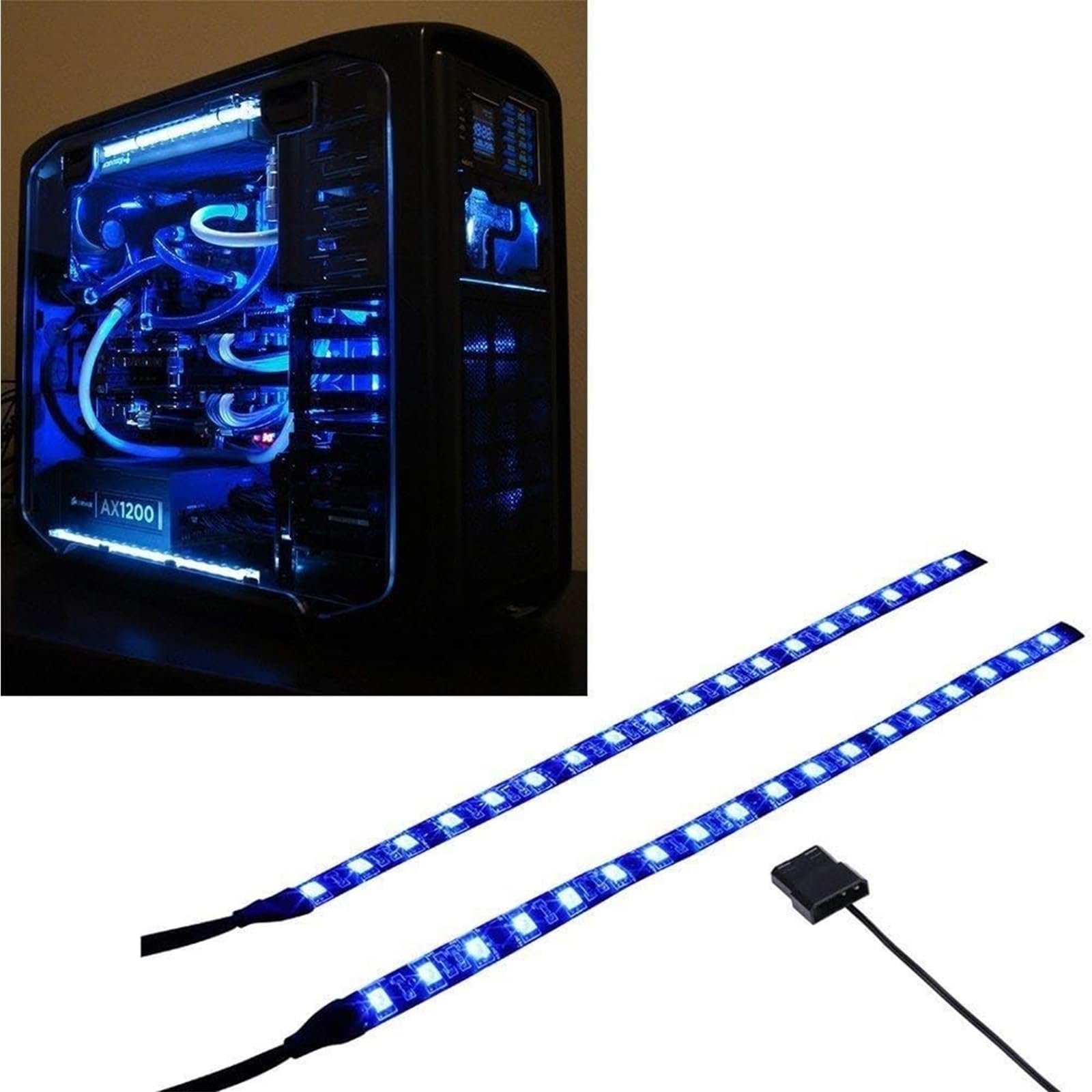 Ubanner PC LED Flexible Light Strip Blue Computer Lighting with Magnetic for Computer Case Lights Kits 30CM Indoor