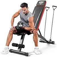 Adjustable Weight Bench, Workout Bench with Adjustable Headrest for Full Body Workout, Fast Folding 660LBS Stable Weight Benc