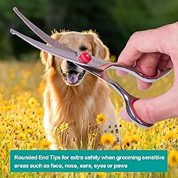 Elfirly Dog Grooming Scissors Set with Safety Round