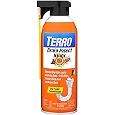 TERRO Drain Insect Killer - T590 Drain Fly Killer Spray - Foam Treatment for Fruit Flies, House Flies, and Cockroaches
