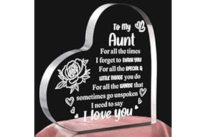 FEELDEAL Best Aunt Ever Gifts from Niece Nephew,Heart Shaped Acrylic Block Paper Weights For Auntie, Unique Birthday, Christmas Gifts for Aunt