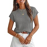 MEROKEETY Women's Summer Short Sleeve Sweater Vest Flower Knit Loose Pullover Tank Tops 2026 Trendy Spring Cute Clothing