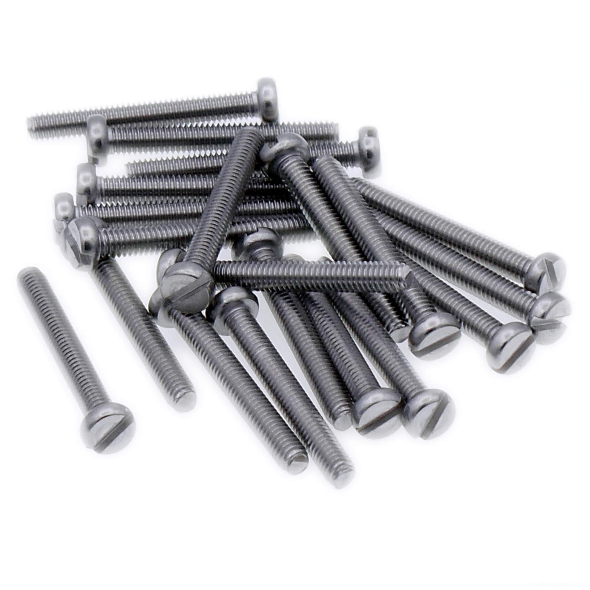 M6 (6mm x 50mm) Slot Cheese Machine Screw (Bolt) - Stainless Steel (A2) (Pack of 20)