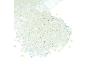 qiipii 8000PCS 3mm Transparent AB Resin Rhinestones for Crafting Clear White AB Flatback Jelly Rhinestones Bulk SS10 Non-Hotfix Stones Diamonds Crystals Gems for Mugs Tumblers Bottles DIY Crafts Decor