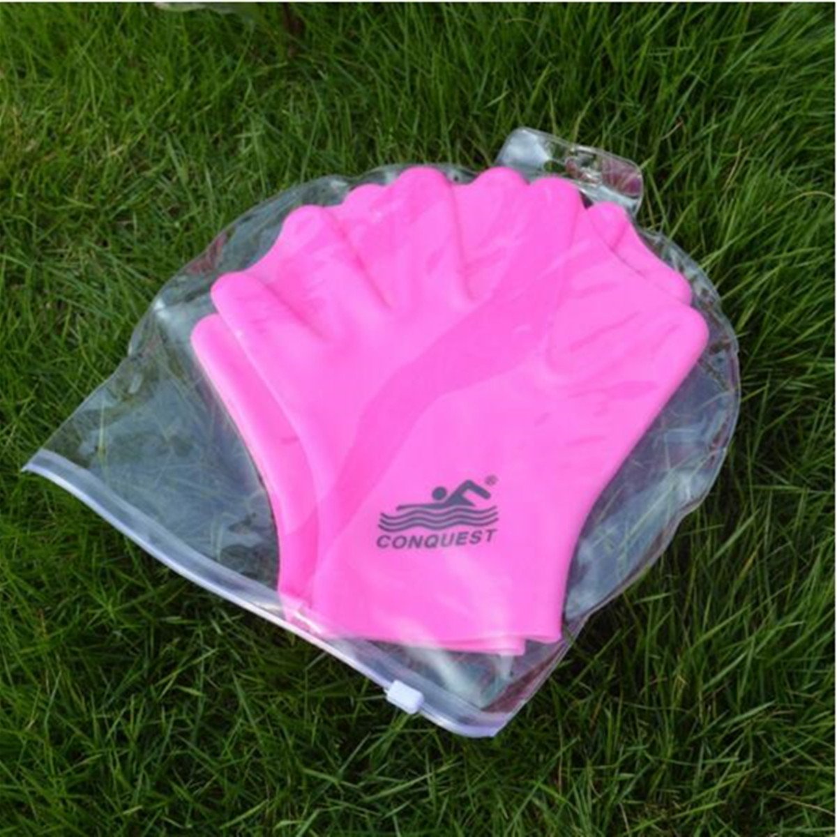 Swimming Dive Hand Paddles Soft Silicone Webbed Gloves Swim Aquatic Training Accessories 2 PCS for Adult (ROSE) by VERISA