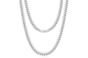 Jewlpire Cuban Link Chain for Men, Silver/Gold Chain for Men Women, 4mm/6mm/10mm Mens Necklace, 18K Gold Plated/316L Stainless Steel Mens Chains Necklaces 18 20 22 24 26 30 Inch