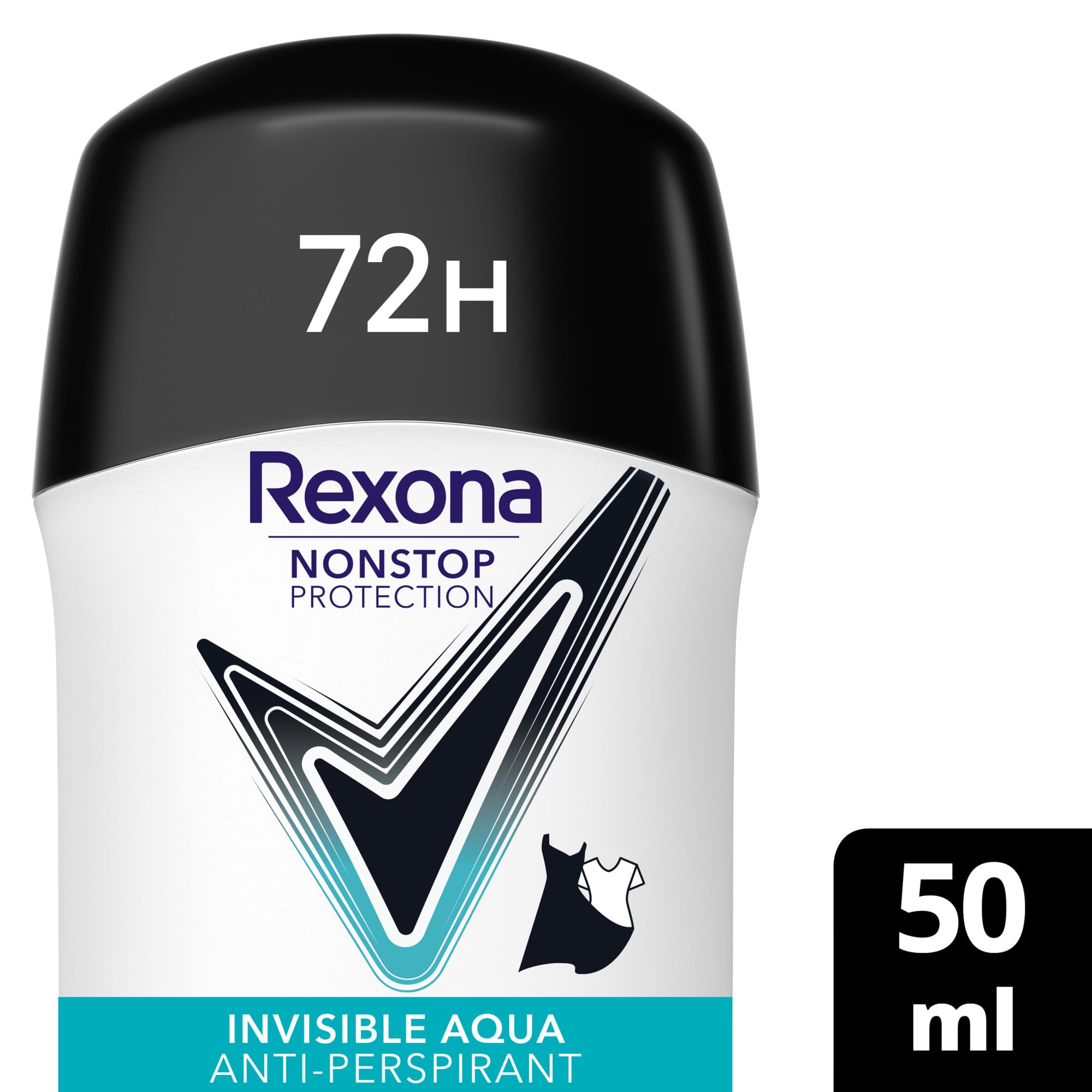 Rexona Nonstop Protection Anti Transpirant Stick Invisible Aqua Deodorant mit 72 Stunden Schutz vor Schweiß und Körpergeruch 50 ml 2