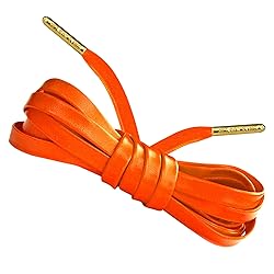 Loop King Laces - Premium Orange Flat Leather Shoe