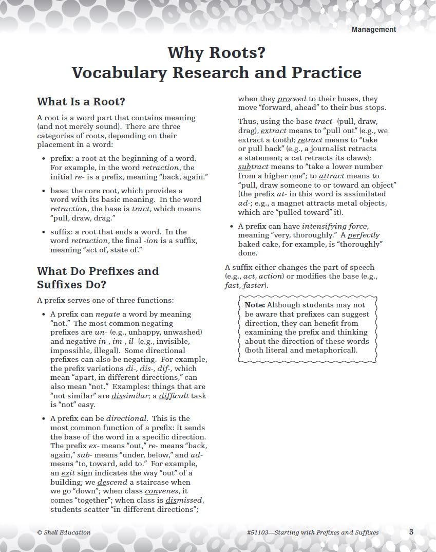 Starting with Prefixes and Suffixes (Getting to the Roots of Content-Area Vocabulary)