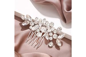 Unicra Crystal Bride Wedding Hair Comb Silver Bridal Headpiece Rhinestone Hair Accessories for Women and Girls (A-Silver)