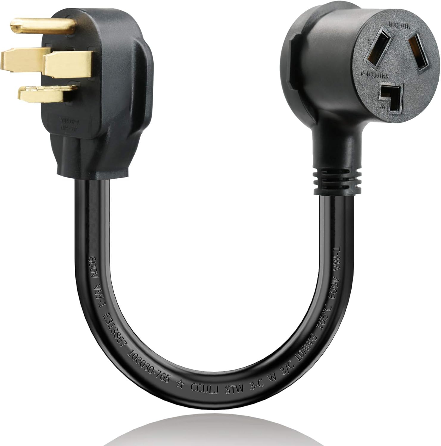 Circlecord Dryer Adapter Cord 3 Prong To 4 Prong Nema 14 30p Plug To 10 30r Receptacle 30a 250v 10 Awg Stw 1 5ft Amazon Com