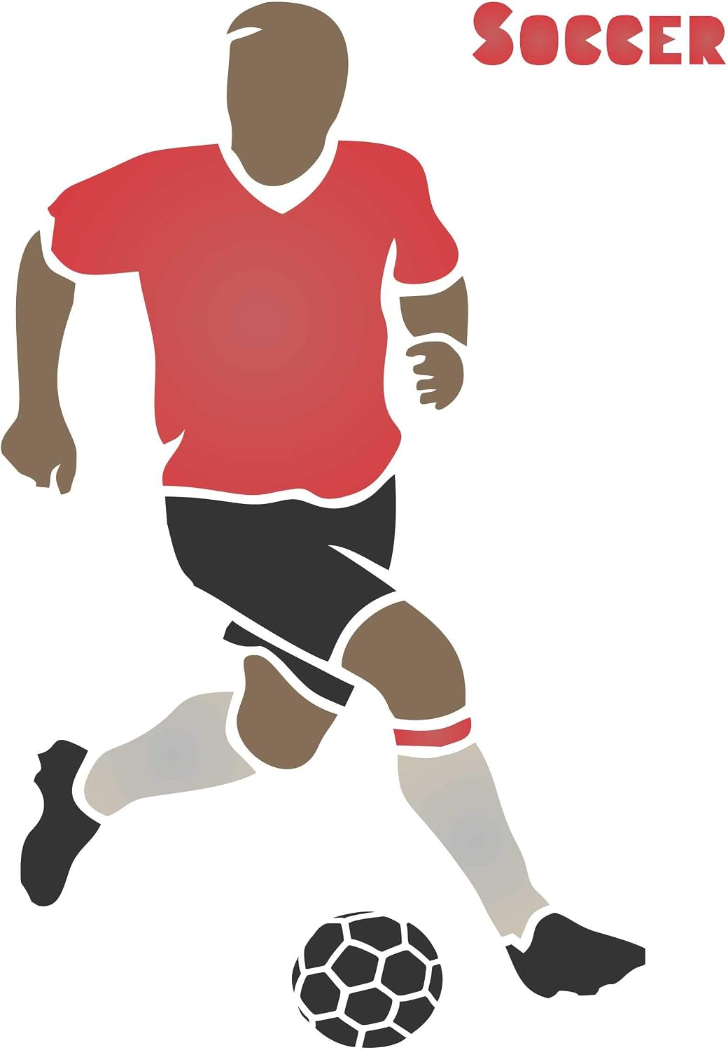 Soccer Stencil, 16.51 x 22.86 cm (M) - Athlete UK Football Soccer Player Ball Word Quote Stencils Template for Painting - Image 3
