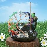XIANNVXI 7 Chakra Crystal Tree Backflow Incense Burner with 30 Cones view 2