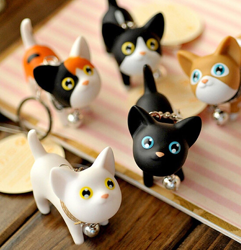 JOYJULY Cat Kitten Keyrings Key Chains for Car Keys Kawaii Adorable Bag Pendant Toy,Gift Idea for Girls, Women and Men: Office Products
