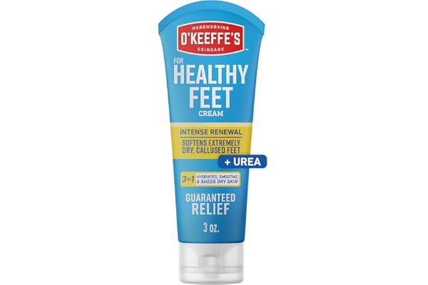 O'Keeffe's Healthy Feet Intense Renewal with Urea, Moisturizing Foot Cream, Softens Extremely Dry, Callused Feet, 3 in 1 Hydr