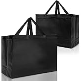 Nush Nush Extra Large Black Gift Bags – Set of 12 Reusable XL Gift Bags With Handles - Ideal Goody Bag for Luxury Gifts, Parties and Events, Corporate Gifts, Birthday Party Favors – 15.5W x 6D x 12H