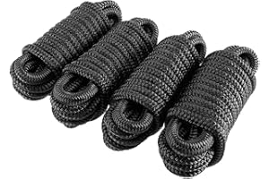 Dock Lines 4 Pack 1/2" x 25' Double Braided Nylon Boat Dock Lines Pre-spliced with a 12" Loop, Easy to Handle Boat Ropes for Docking, Marine-Grade Dock Lines for Boats 1/2 Inch Boat Lines,J-FM TWNTHSD