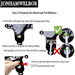Jonhamwelbor 21 Number Balloons Black Big Giant