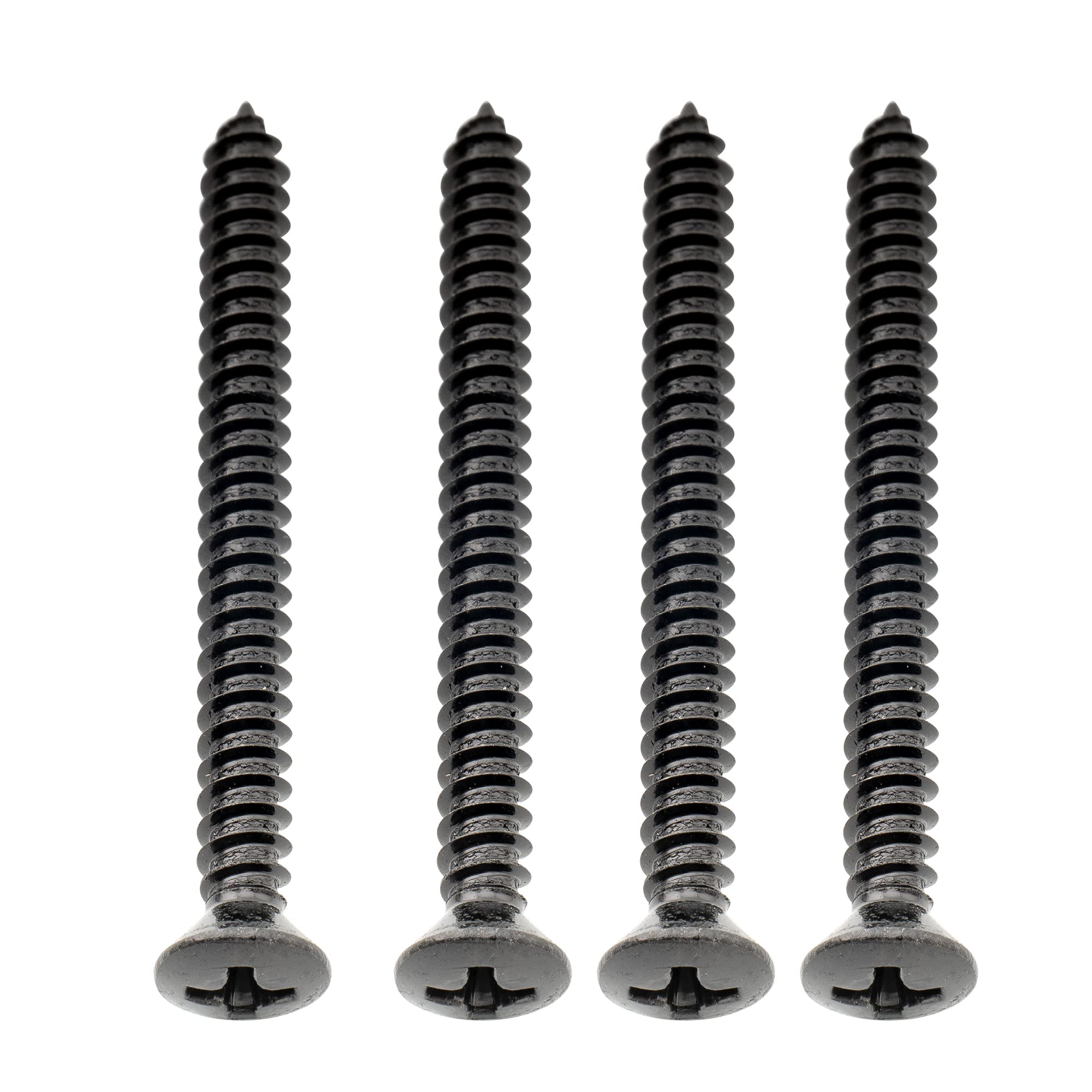 Musiclily Ultra 4x45mm Stainless Steel Countersunk Mounting Screws for Electric Guitar Bass Neck Plate or Tremolo Bridge Claw, Black (Set of 4)