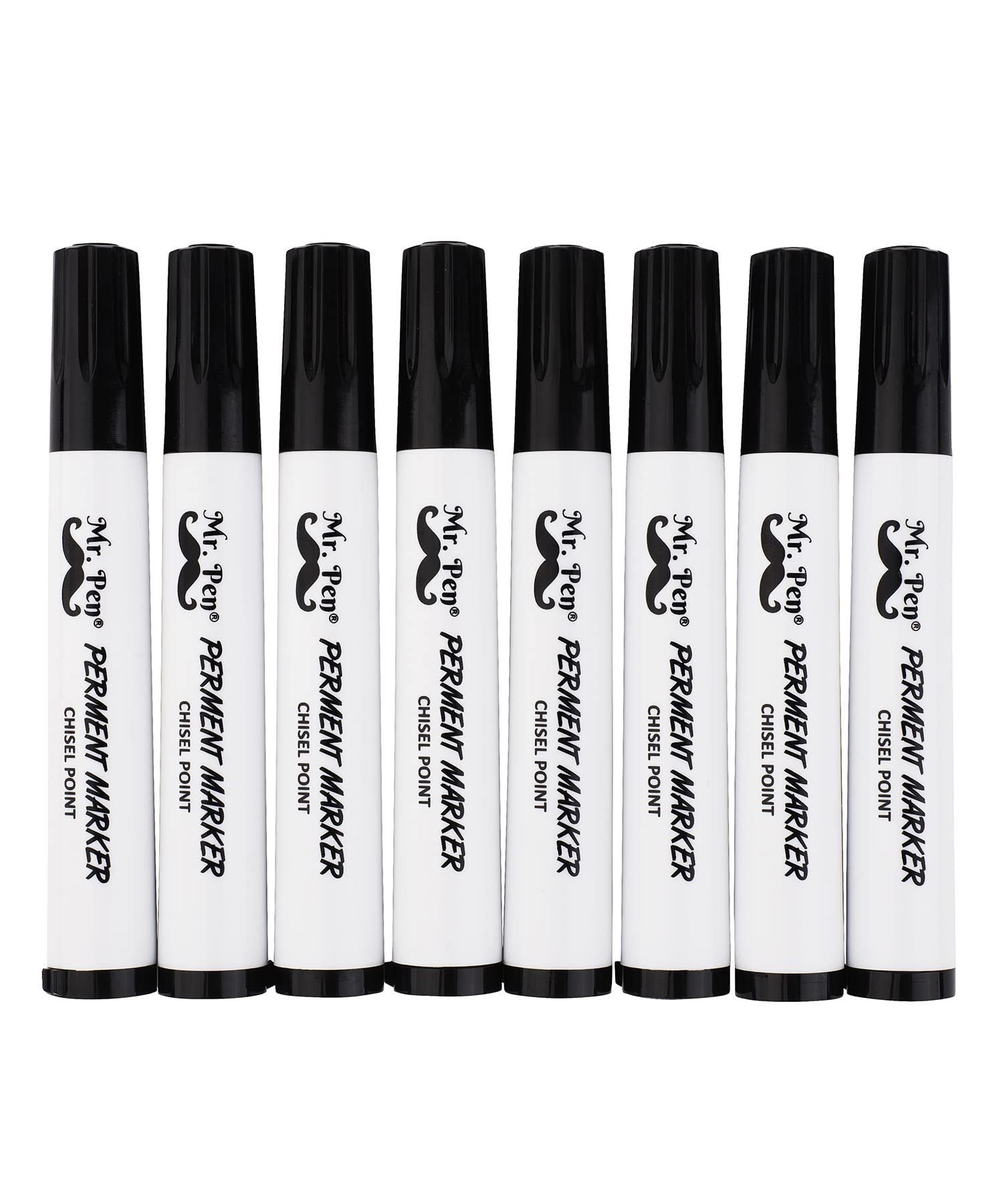 Photo 1 of Mr. Pen - 8 Pack Thick Black Permanent Markers, Chisel Tip