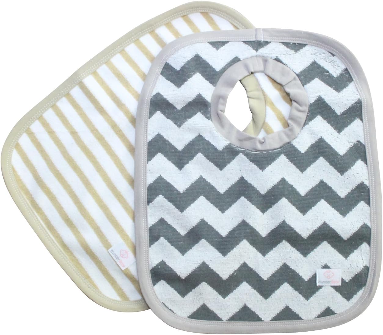 Waterproof Baby Bibs! Pullover Bibs - Triple Layered Absorption! Reversible 2-Pack for Boys and Girls - Fits Toddlers and Children - No More Feeding and Pulling Off!